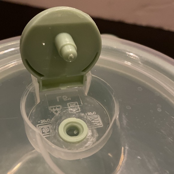 Souper bowl mug w/ vented lid Fall Bonfires falling leaves green color 22 oz - Picture 5 of 9